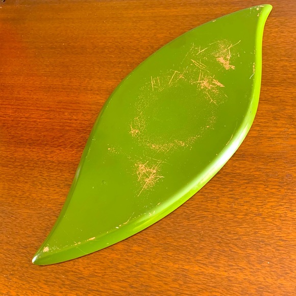 Vintage 1970's Mod Green Cheese and Cracker Tray - Picture 2 of 5